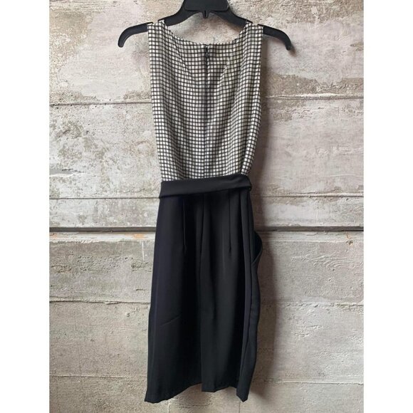 Eva Franco black and white checkered Sleeveless Mini fitted Dress Anthropologie - Picture 3 of 3